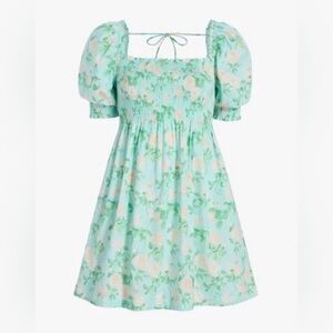 Hill House Nap Dress Smocked with Pockets Athena Garden / Floral Print Small EUC